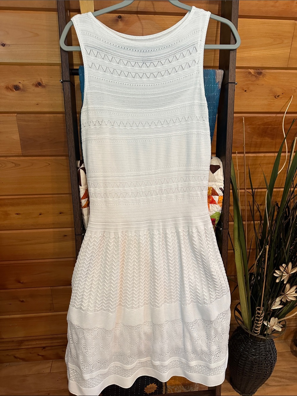 Lauren Ralph Lauren White Sleeveless Knit Midi Dress